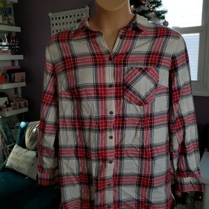Hi-lo flannel top